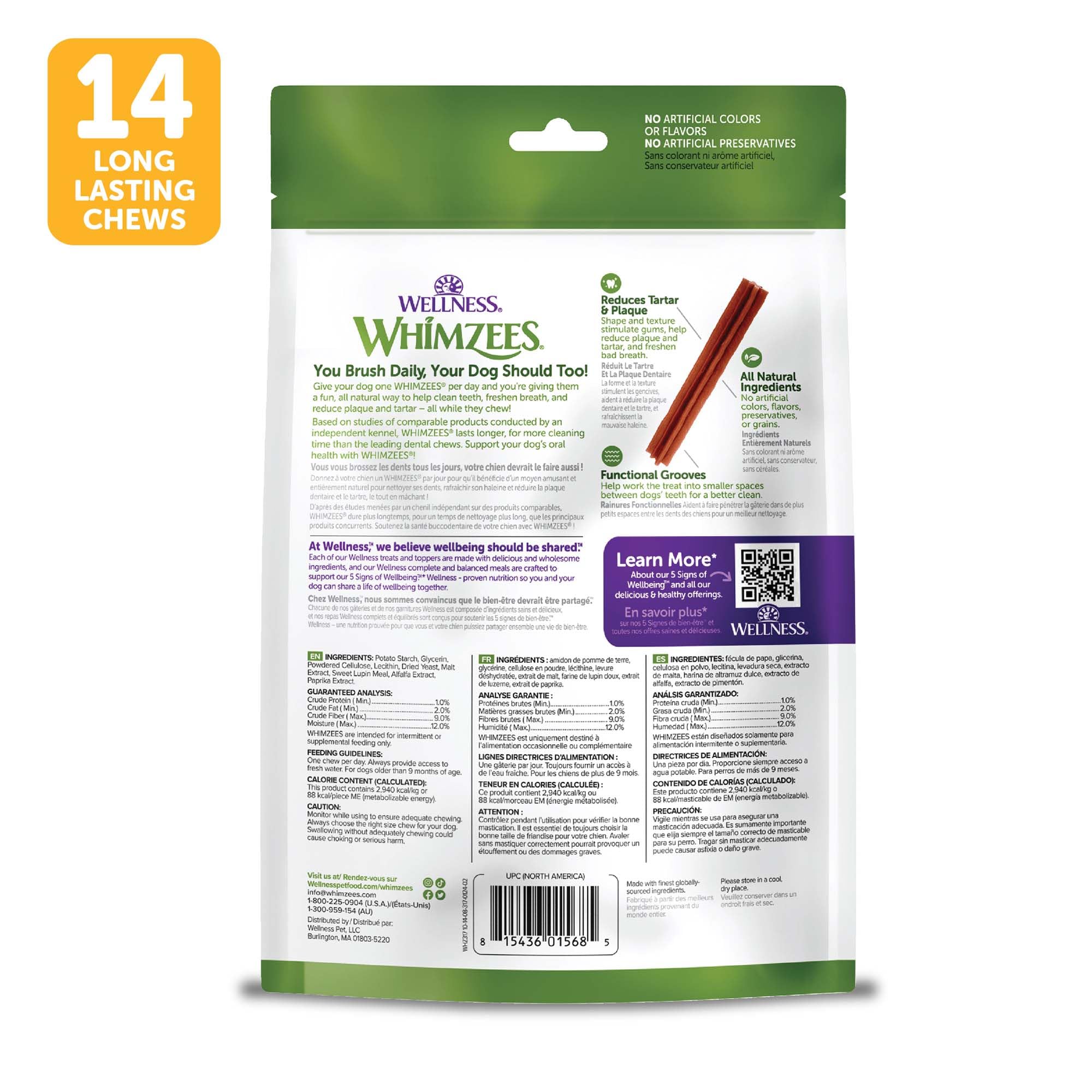 Whimzees Wellness Stix: masticación divertida para perros activos