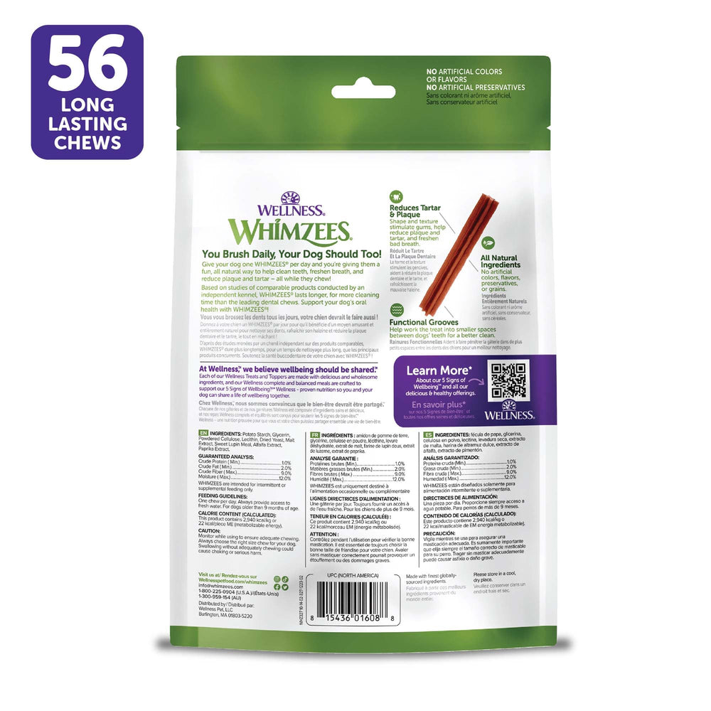 Whimzees Wellness Stix: ingredientes naturales sin colorantes artificiales