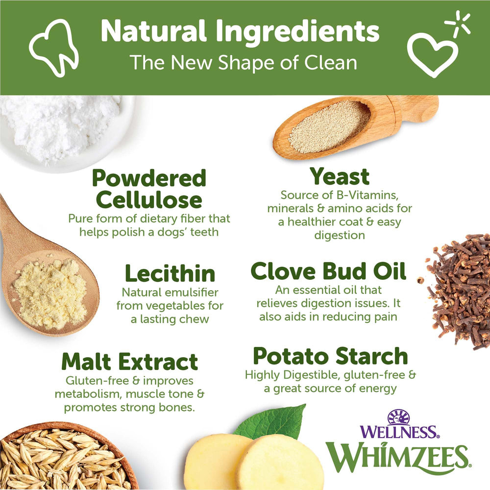 Textura firme para masticación diaria de Whimzees Wellness Veggie Strip.