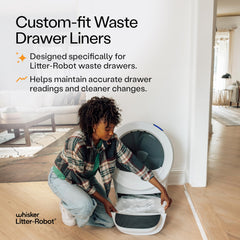 Whisker Litter-Robot forros, capacidad 9-11 galones, manejo eficiente de desechos.