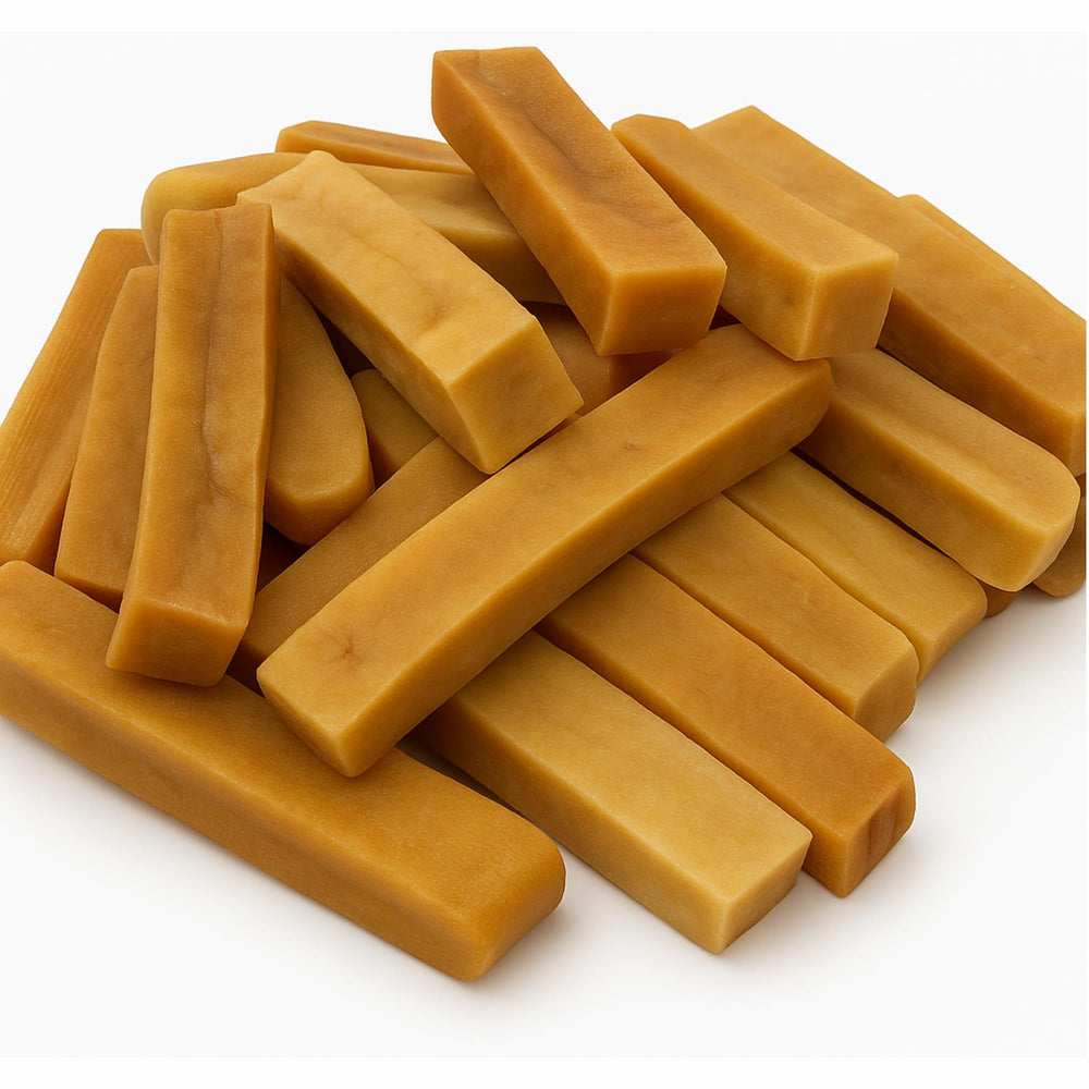 WhiteTail Naturals queso yak para perros en paquete de 6, ideal para masticar
