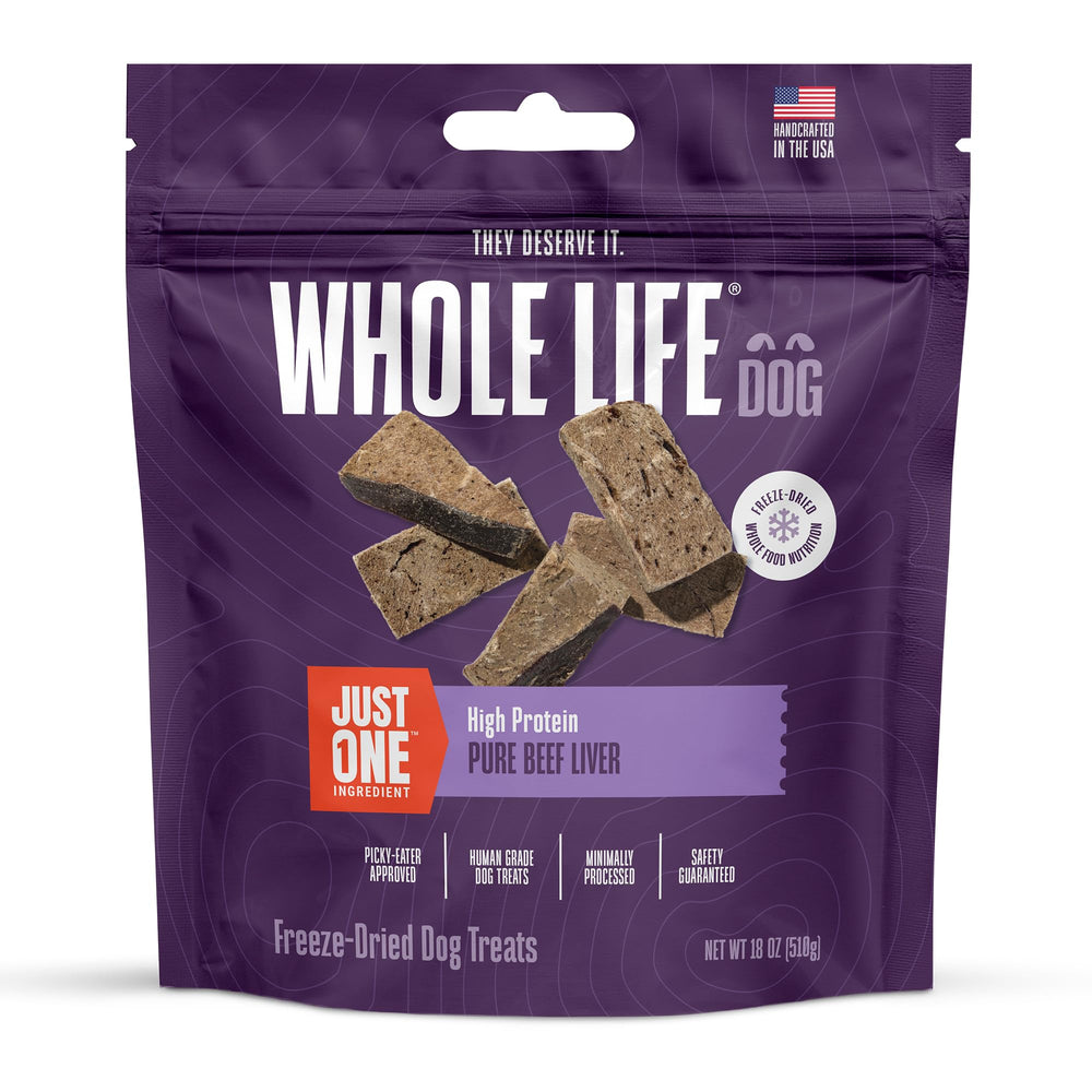Whole Life Higado de res liofilizado: premio natural para entrenamiento y recompensa.