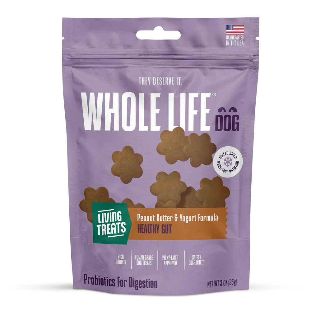 Golosinas Whole Life Pet con probióticos de grado humano para la digestión.