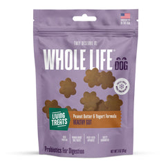 Golosinas Whole Life Pet con probióticos de grado humano para la digestión.