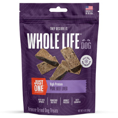 Whole Life Pet Higado Liofilizado empaque 4 oz, snack proteico ideal para entrenamiento.