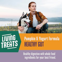 Premios Whole Life con yogur griego para perro, cultivos vivos para la salud intestinal.
