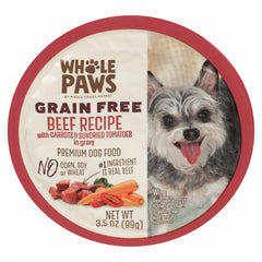 Comida húmeda Whole Paws de res con zanahorias y tomates secos en salsa para perros adultos.
