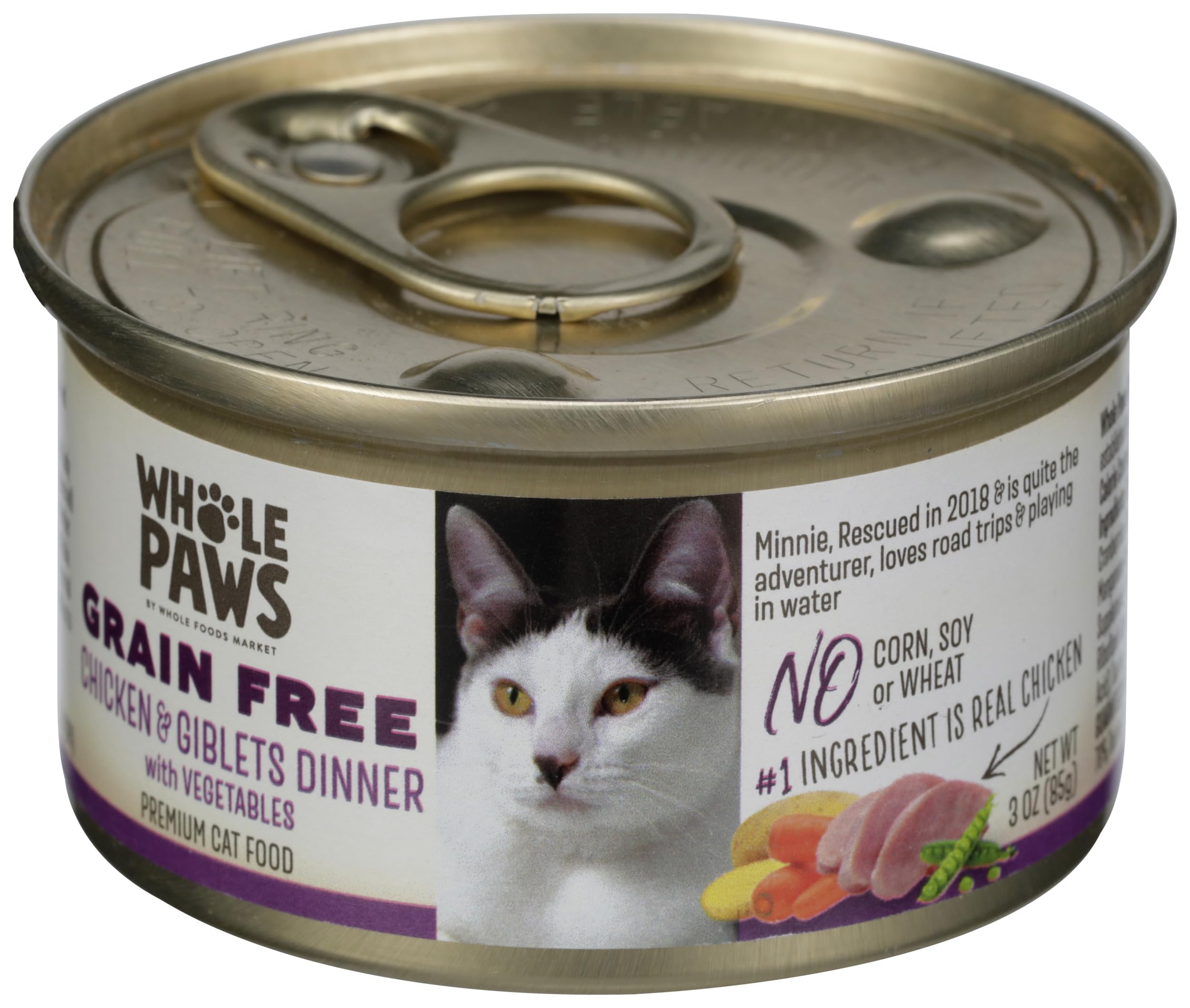 Whole Paws: lata tres-onzas frente, opción conveniente para la cena diaria sin granos