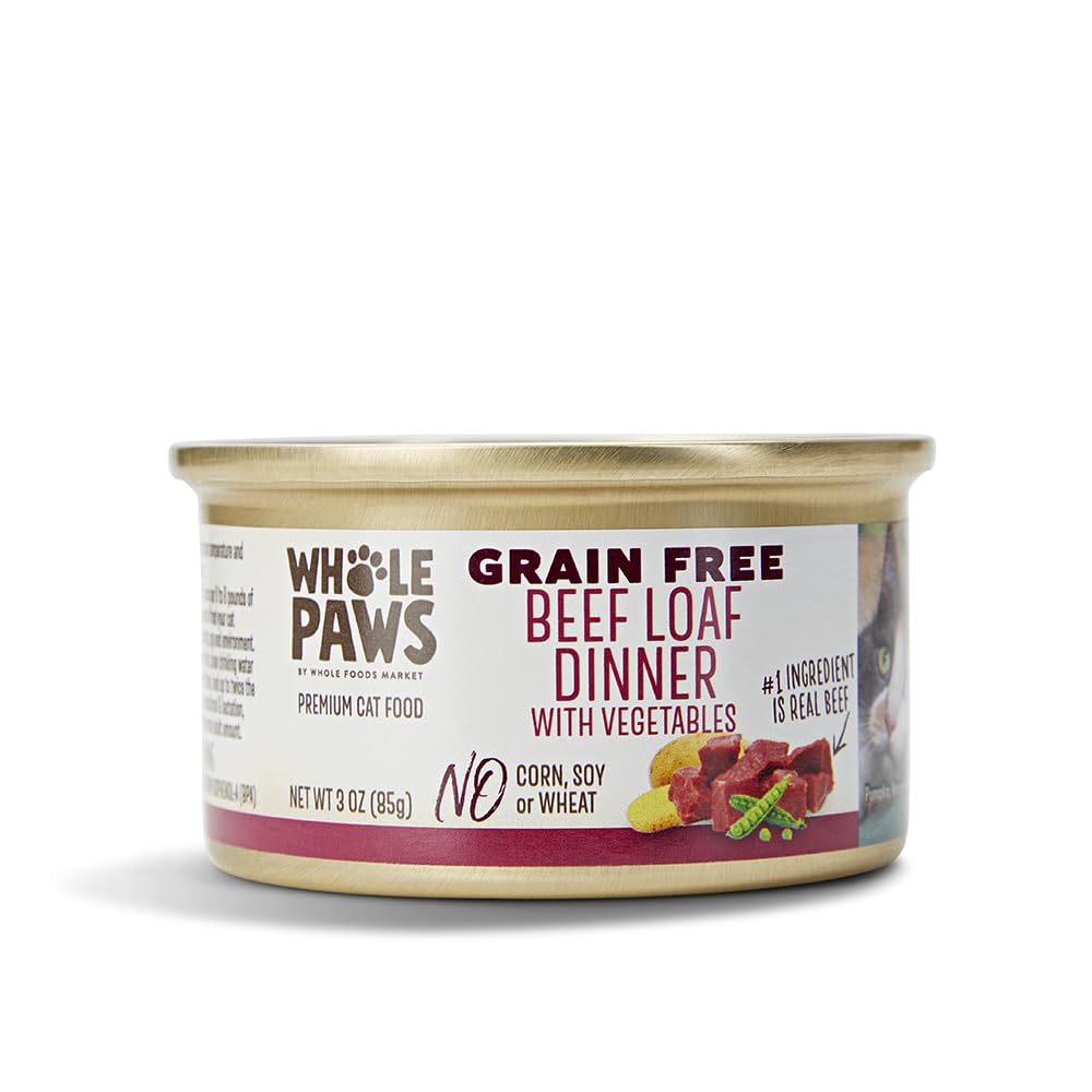 Whole Paws: pastel de res con verduras para gato, sabor natural y textura suave