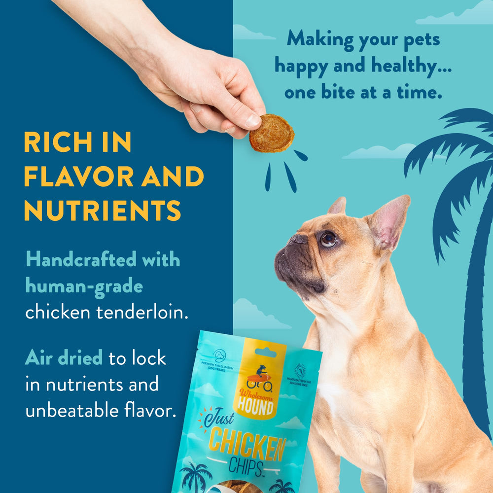 Wholesome Hound Chicken Chips: entrenamiento más fácil con porciones ligeras.