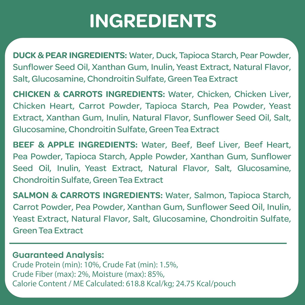 Wholesome Pride Nature’s Purée servida en plato como premio suave.