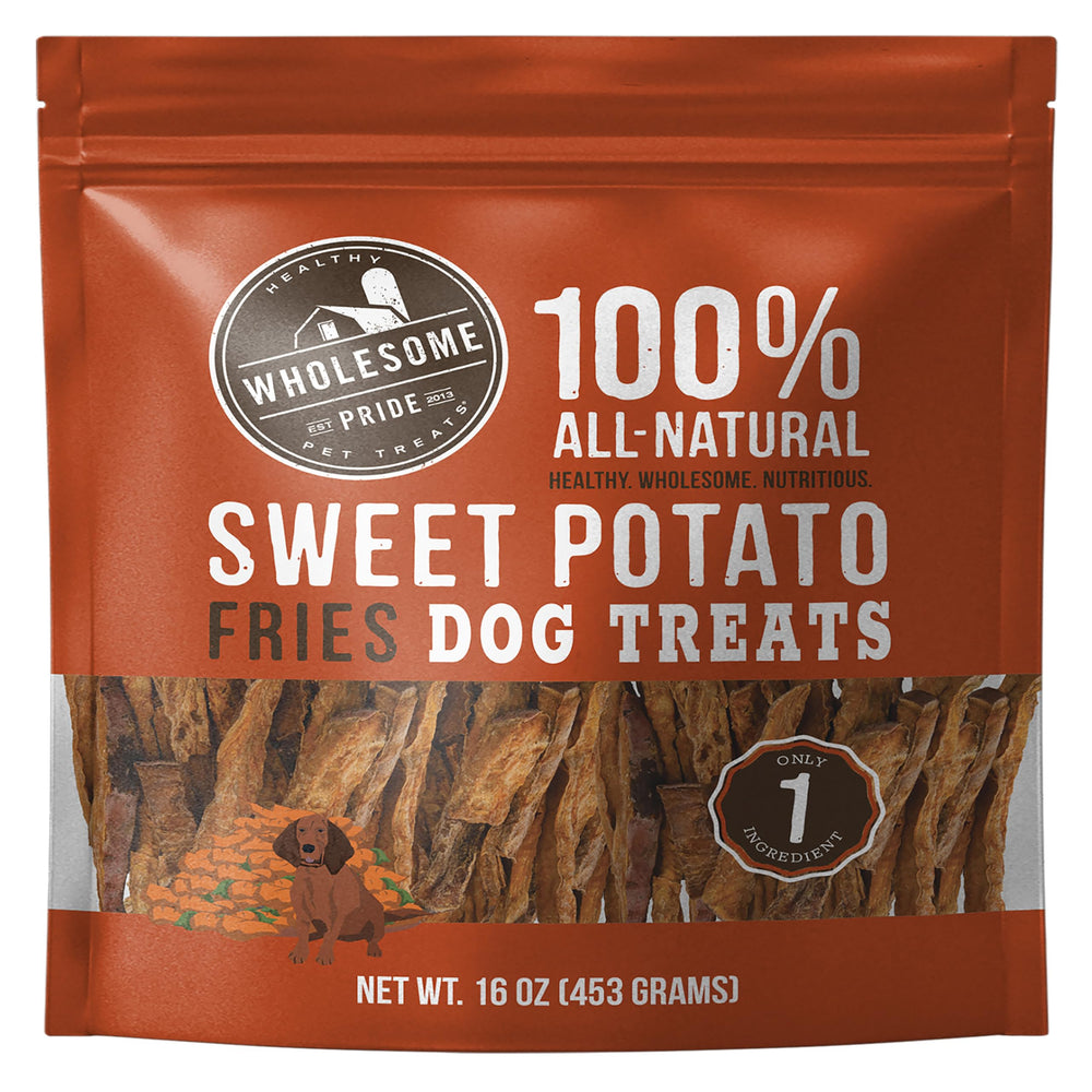 Wholesome Pride patatas dulces en tiras, snack natural para perros, sin aditivos