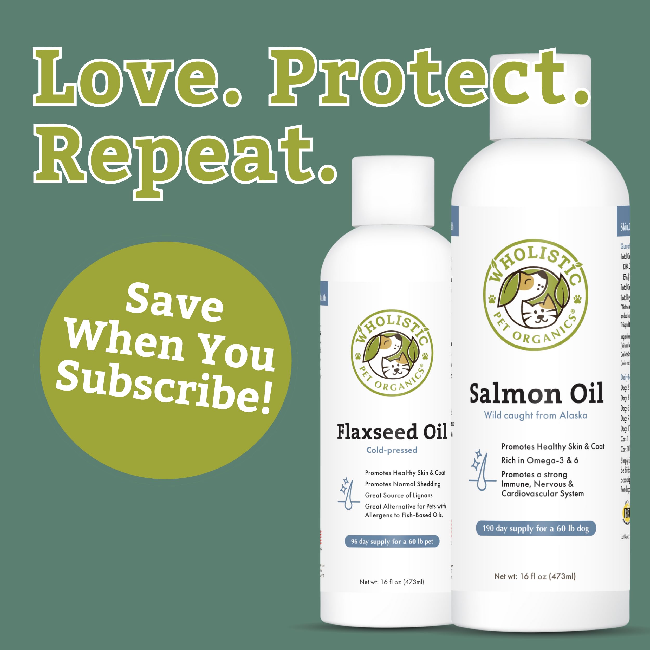 Wholistic Pet Organics aceite de salmón de Alaska, dosificador práctico para perros y gatos
