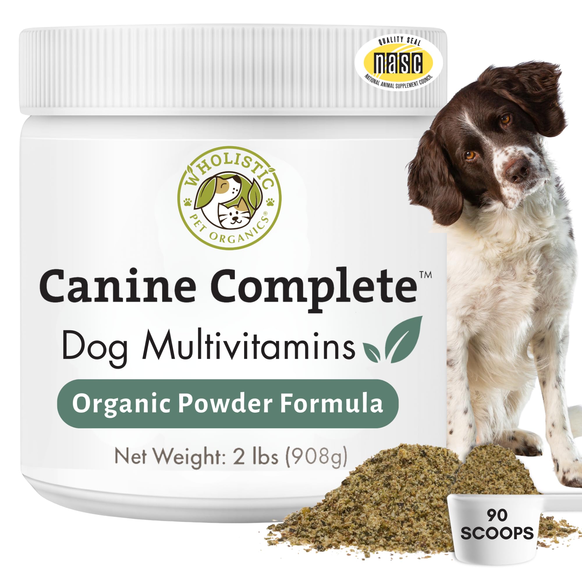 Wholistic Pet Organics Canine Complete, polvo en bote para mejorar la dieta diaria del perro