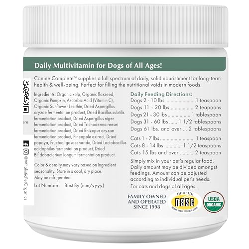 Wholistic Pet Organics Canine Complete con probióticos y calabaza para digestión suave