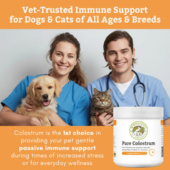 Wholistic Pet Organics Colostrum cuchara medidora facilita la dosificación en cada comida.