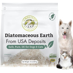 Wholistic Pet Organics Diatomaceous Earth, botella: suplemento seguro para perros y gatos sin químicos