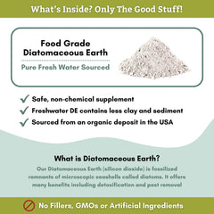 Wholistic Pet Organics Diatomaceous Earth, polvo blanco fino, fácil de integrar en comida
