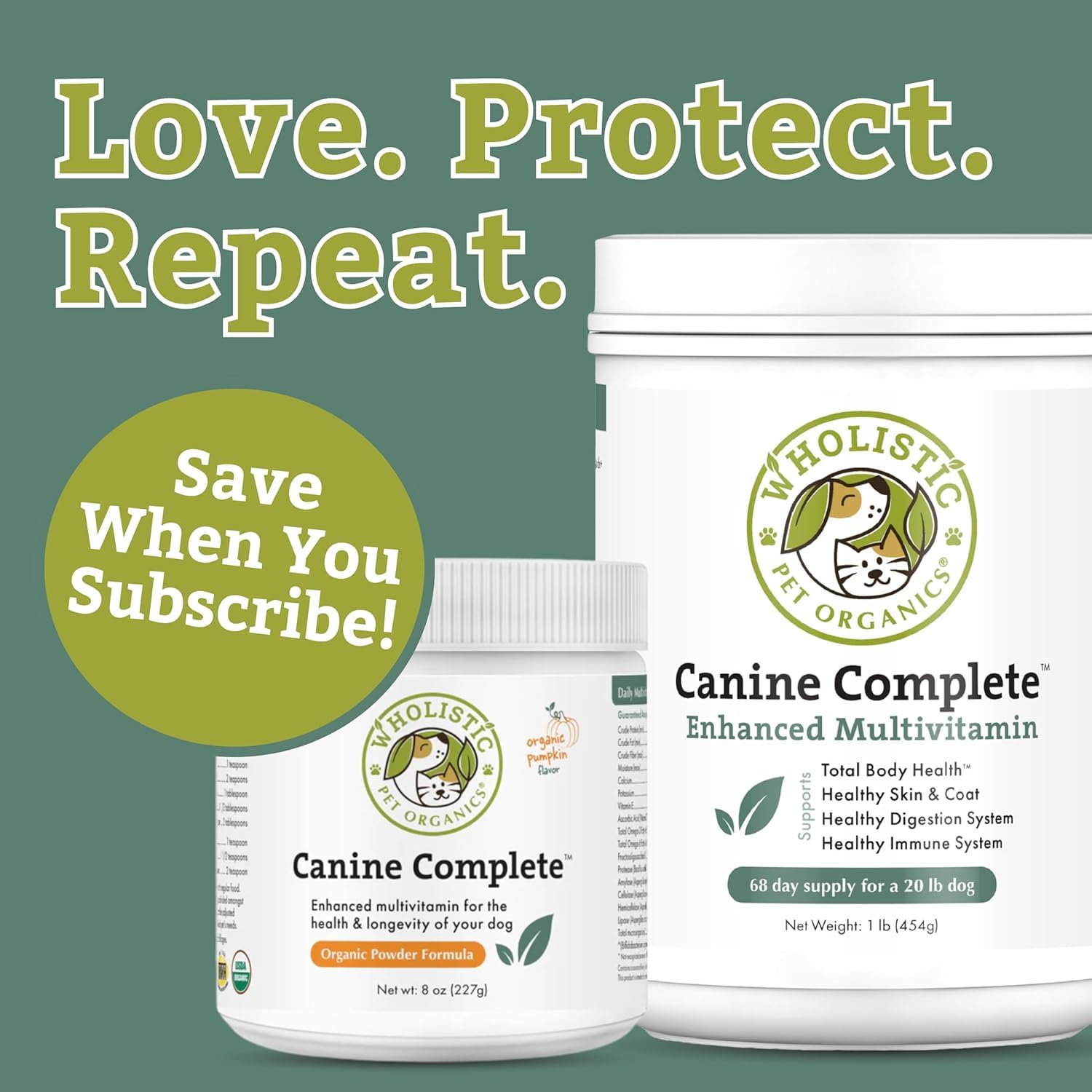 Wholistic Pet Organics Enriquecimiento diario para dietas caseras