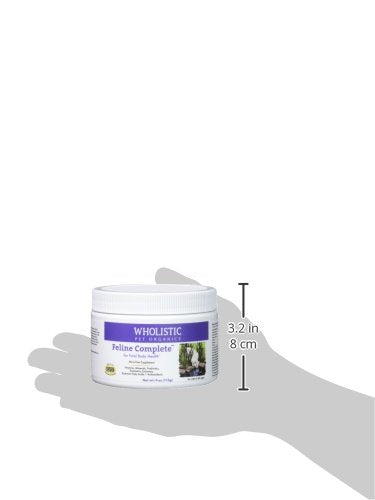 Wholistic Pet Organics Feline Complete, polvo probiótico para salud digestiva del gato.