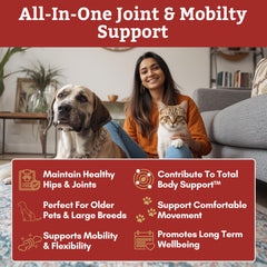 Wholistic Pet Organics: frasco de polvo para iniciar dosis en articulaciones.