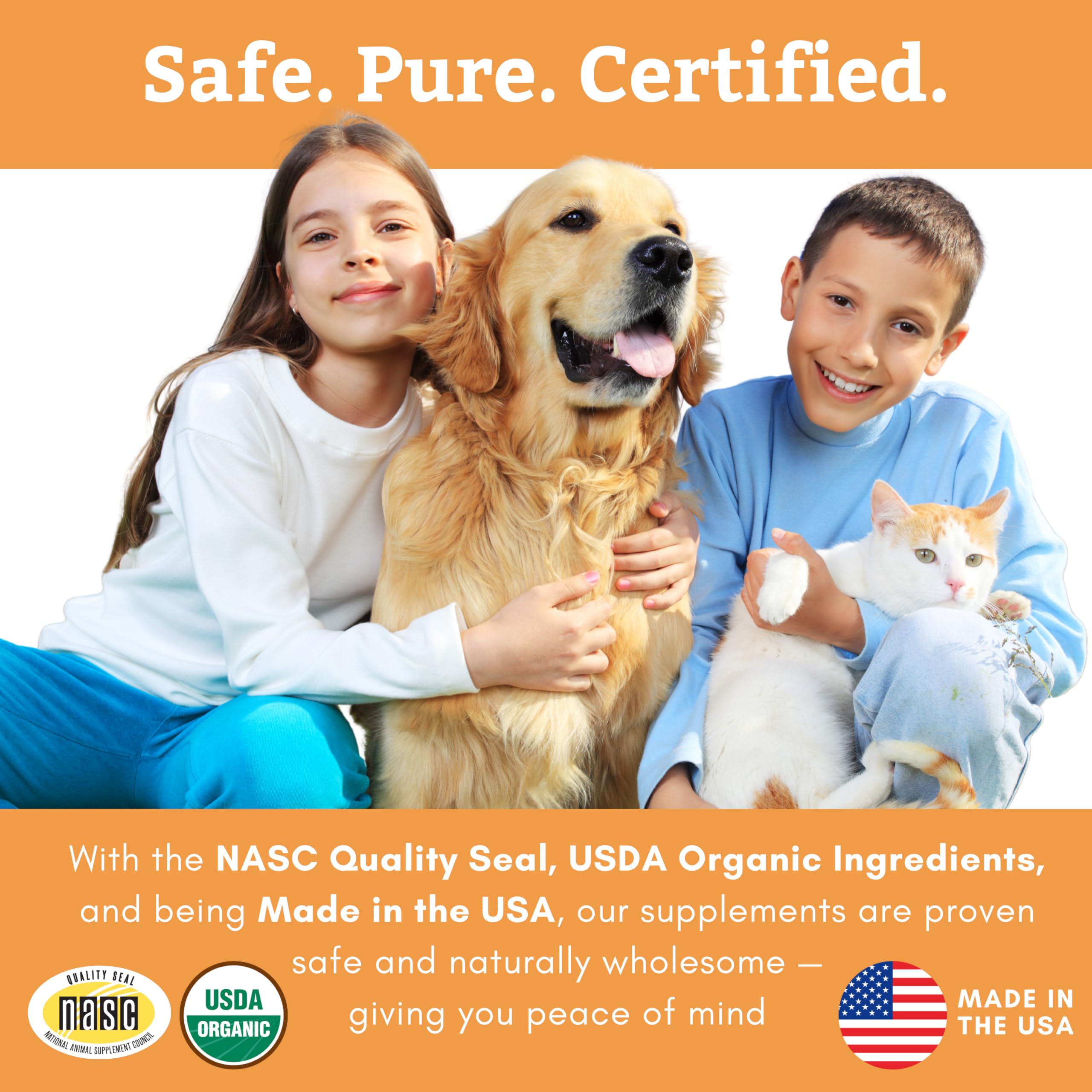Wholistic Pet Organics Hecho en EE. UU., certificado NASC