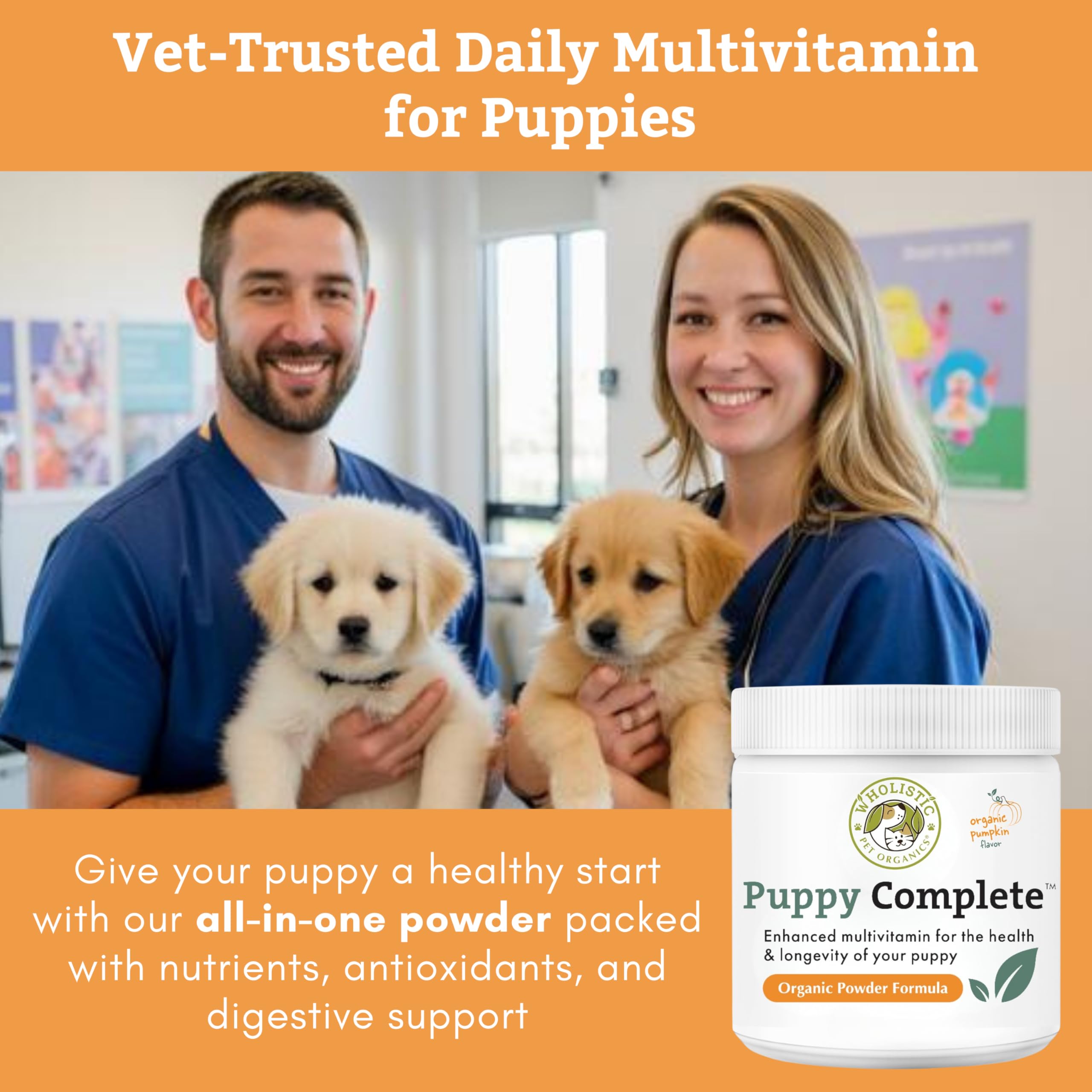 Wholistic Pet Organics Puppy Complete, probióticos, apoyo digestivo para cachorros