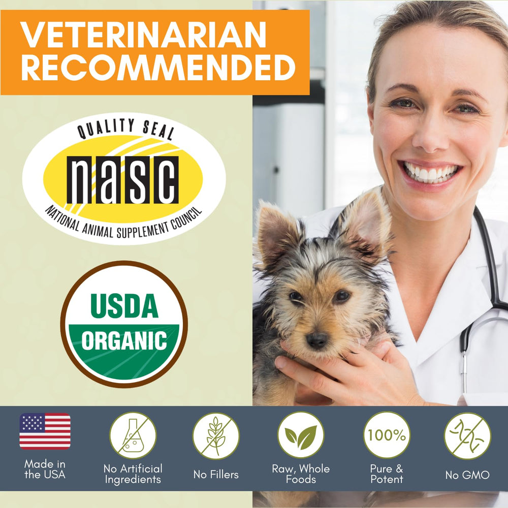 Spirulina Wholistic para vitalidad diaria en perros y gatos.