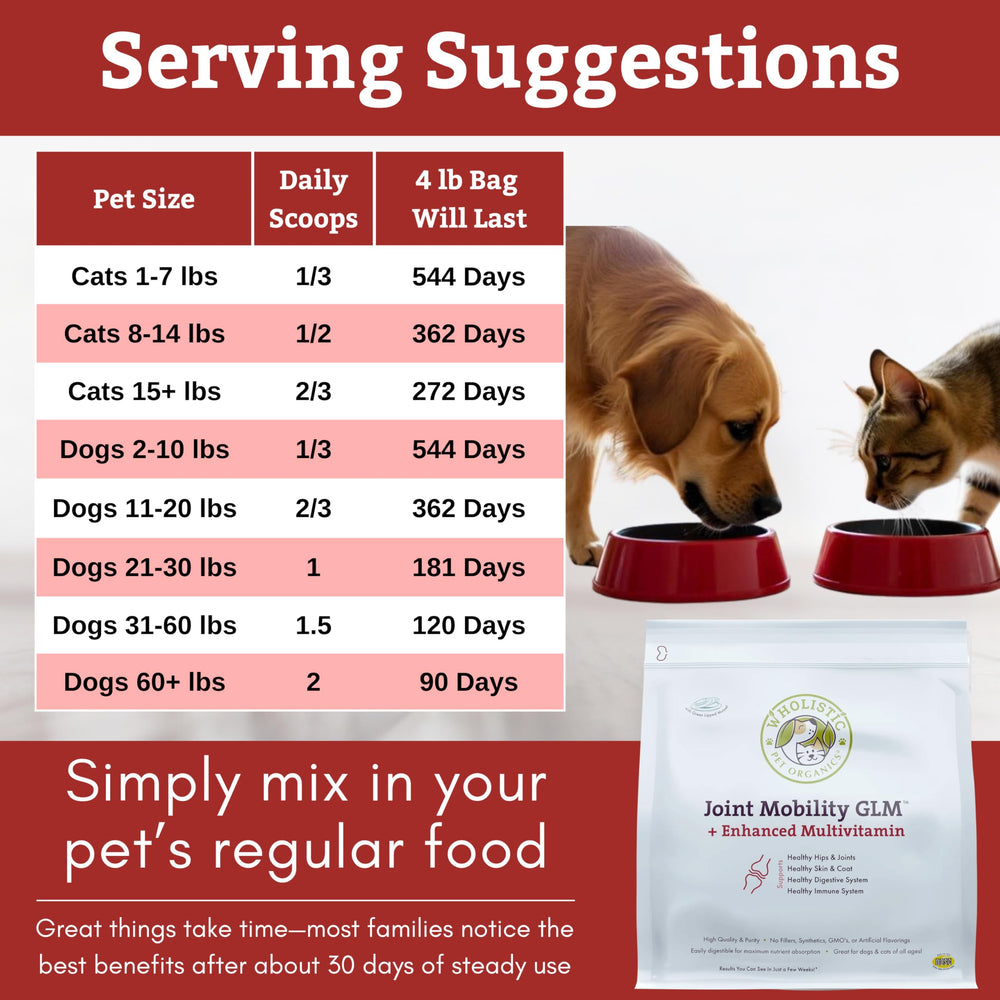 Wholistic Pet Organics apoyo duradero para articulaciones de mascotas grandes