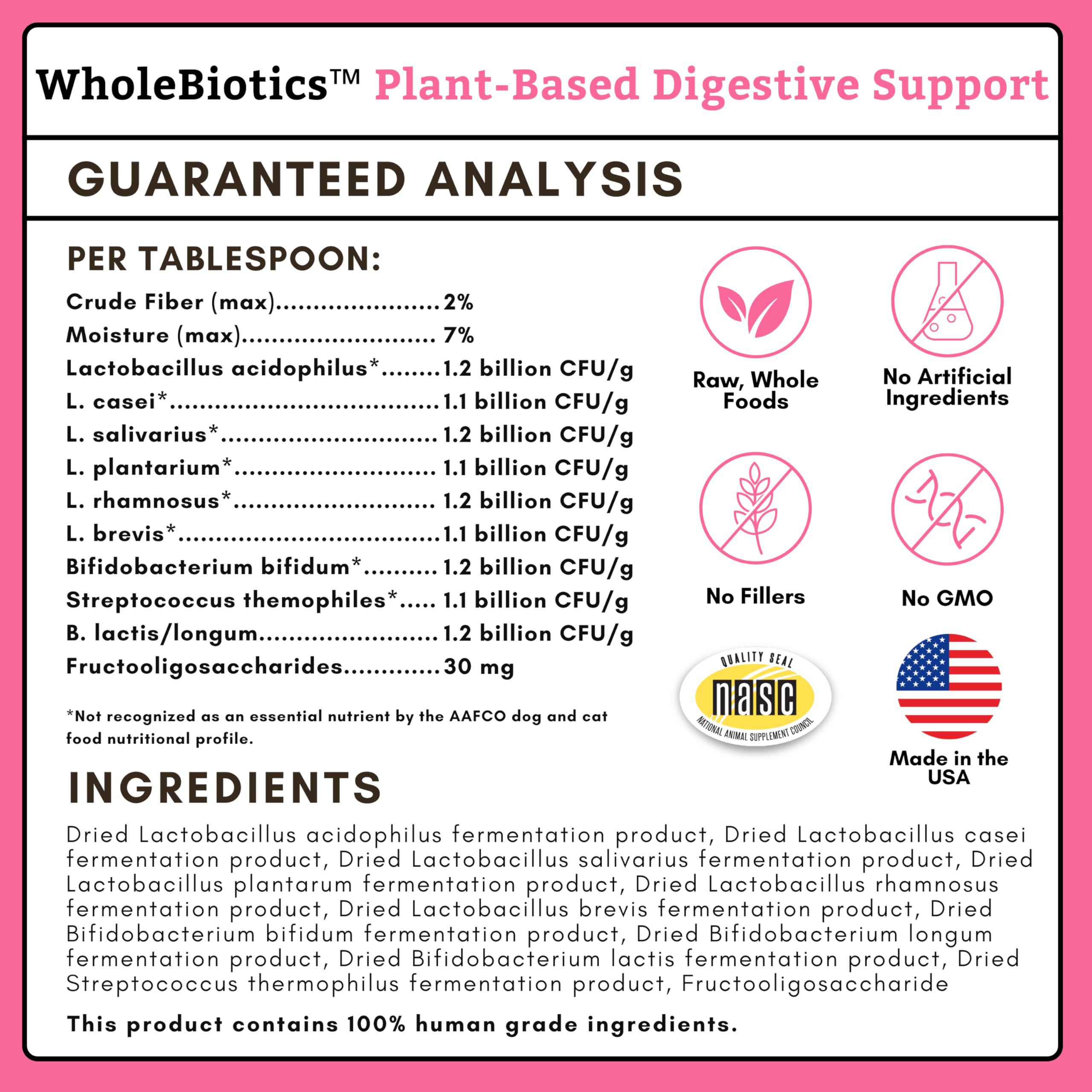 Wholistic Pet Organics WholeBiotics, aplicación-diaria, posible refuerzo al sistema inmunitario de mascotas.