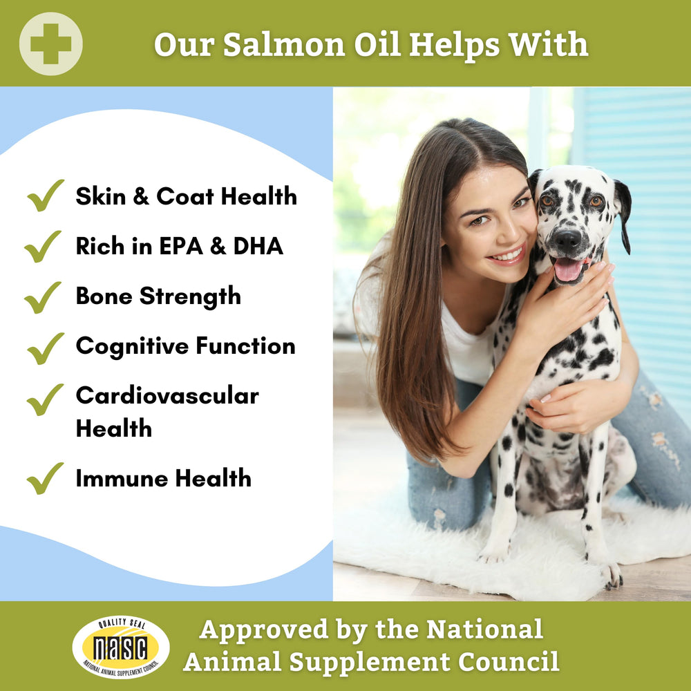 Wholistic Pet Organics Wild Salmon Oil para perros; aumento de energía y salud general.