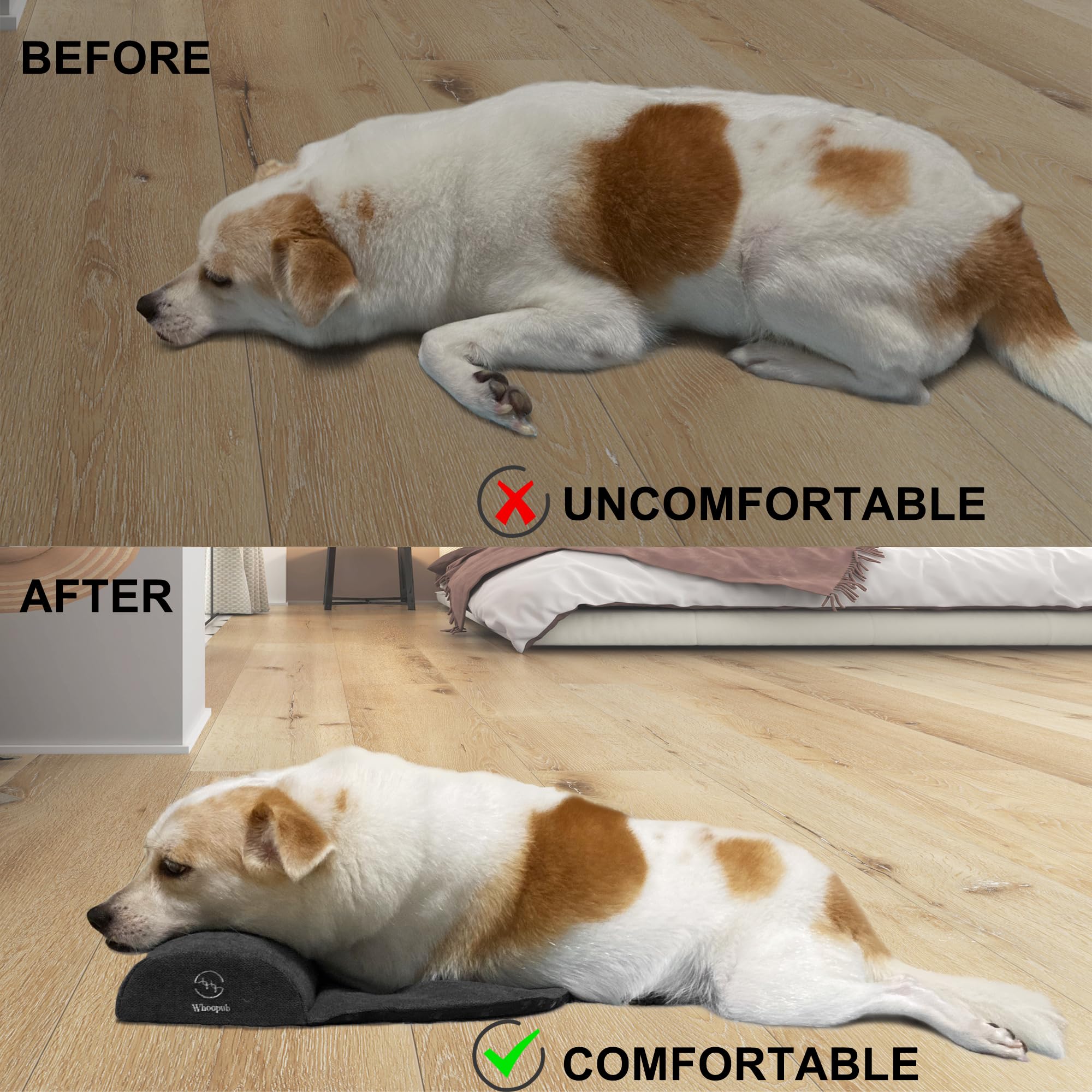 Whoopub funda lavable para almohada de perro XL, limpieza rápida.