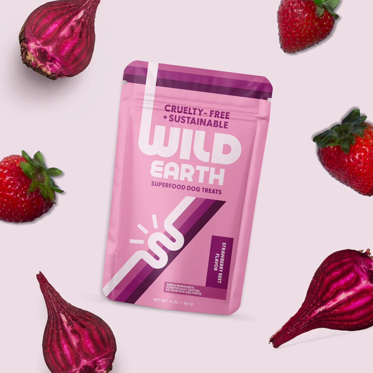 Wild Earth empaque elegante facilita almacenamiento y porciones adecuadas.