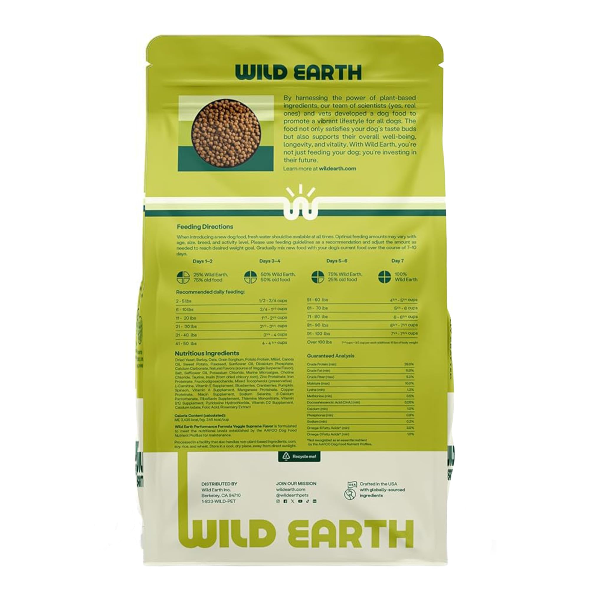 Wild Earth ingredientes clave avena espinaca calabaza para energía diaria.
