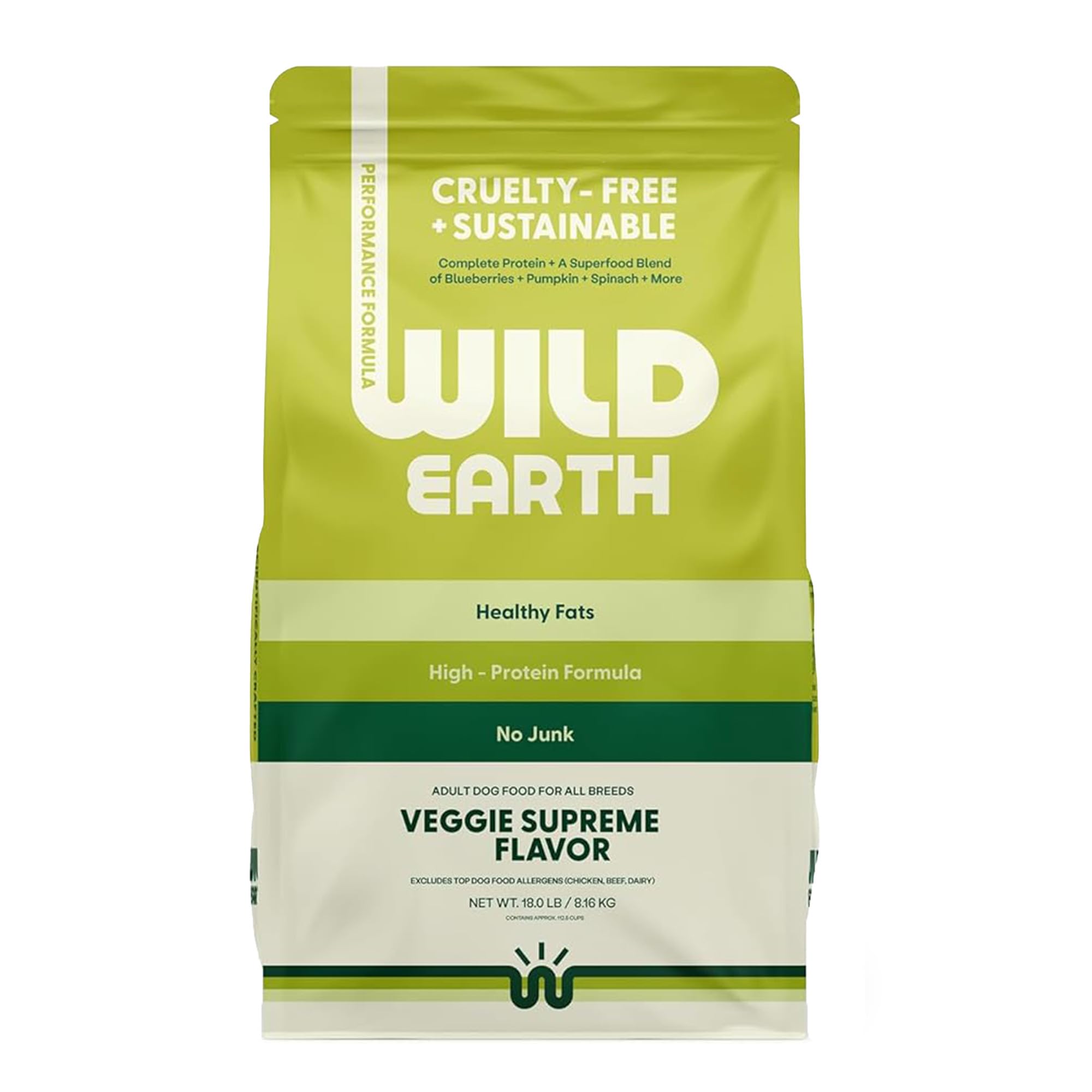 Wild Earth Performance, bolsa de 18 lb, nutrición completa para perros.