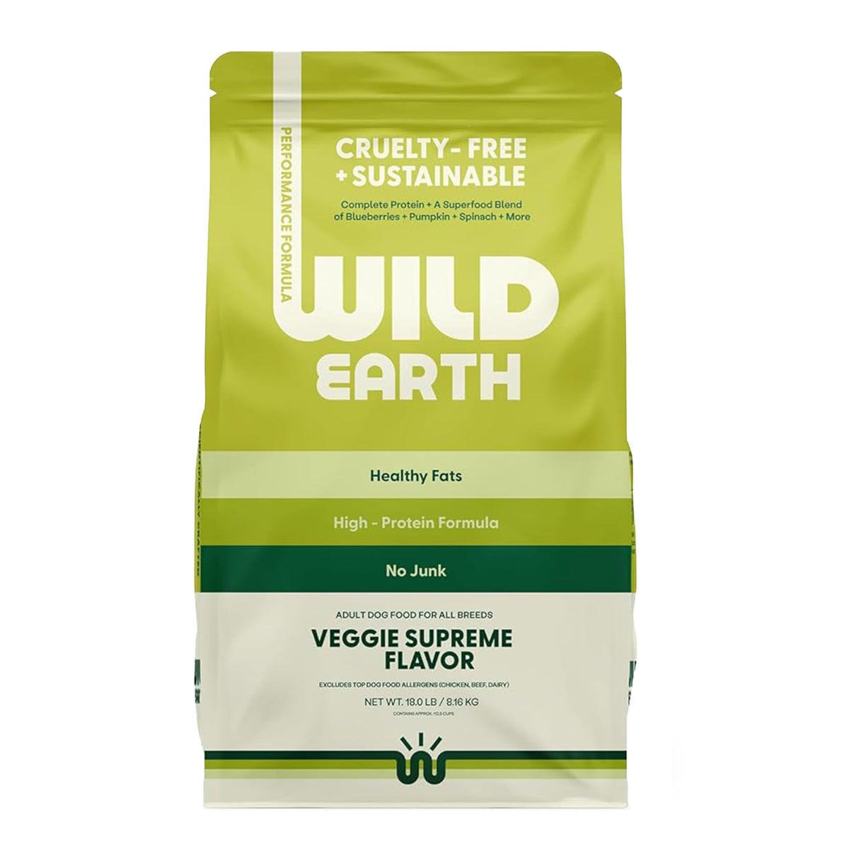 Wild Earth Performance, bolsa de 18 lb, nutrición completa para perros.