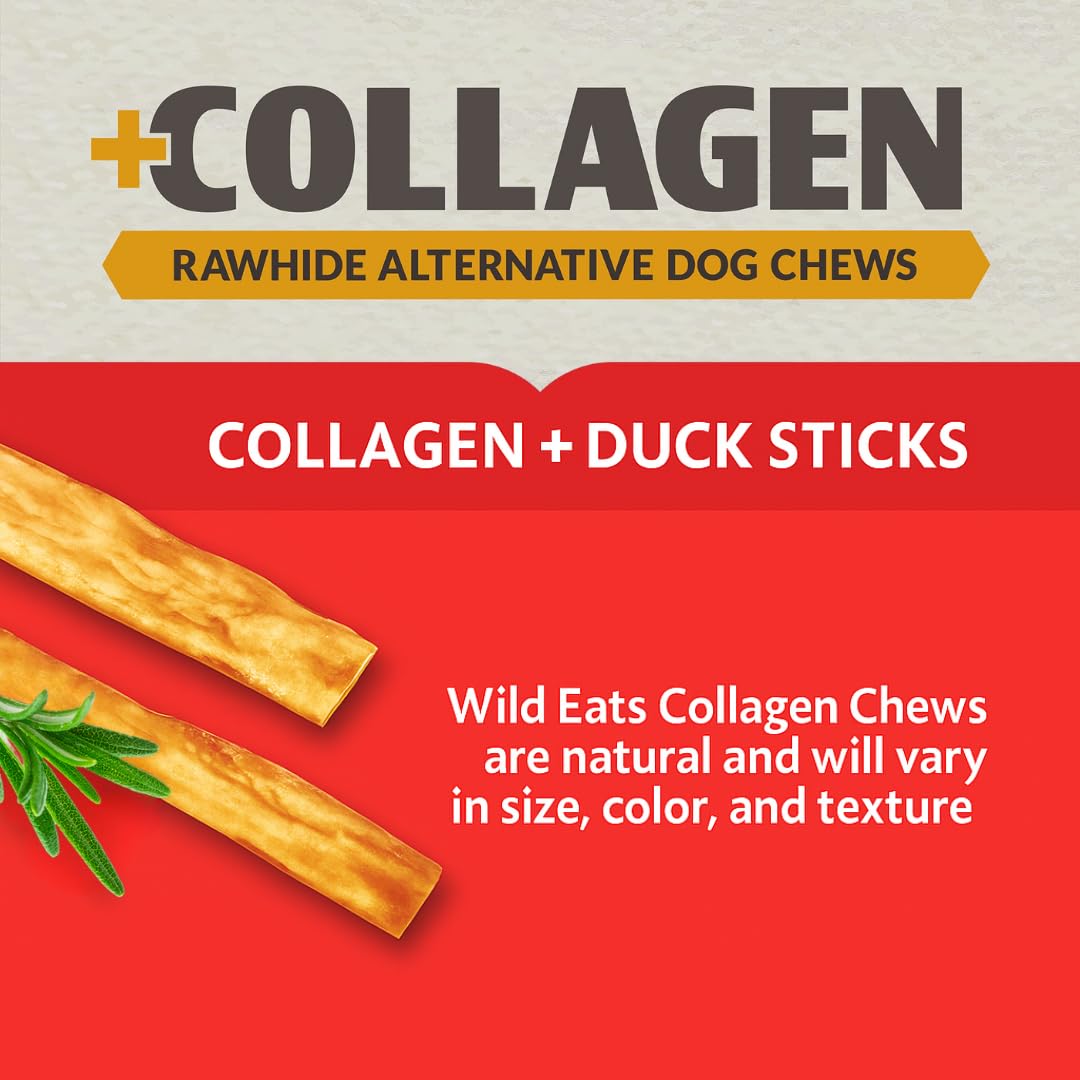 Wild Eats Collagen Salmon Sticks para perros, textura cercana y color natural.