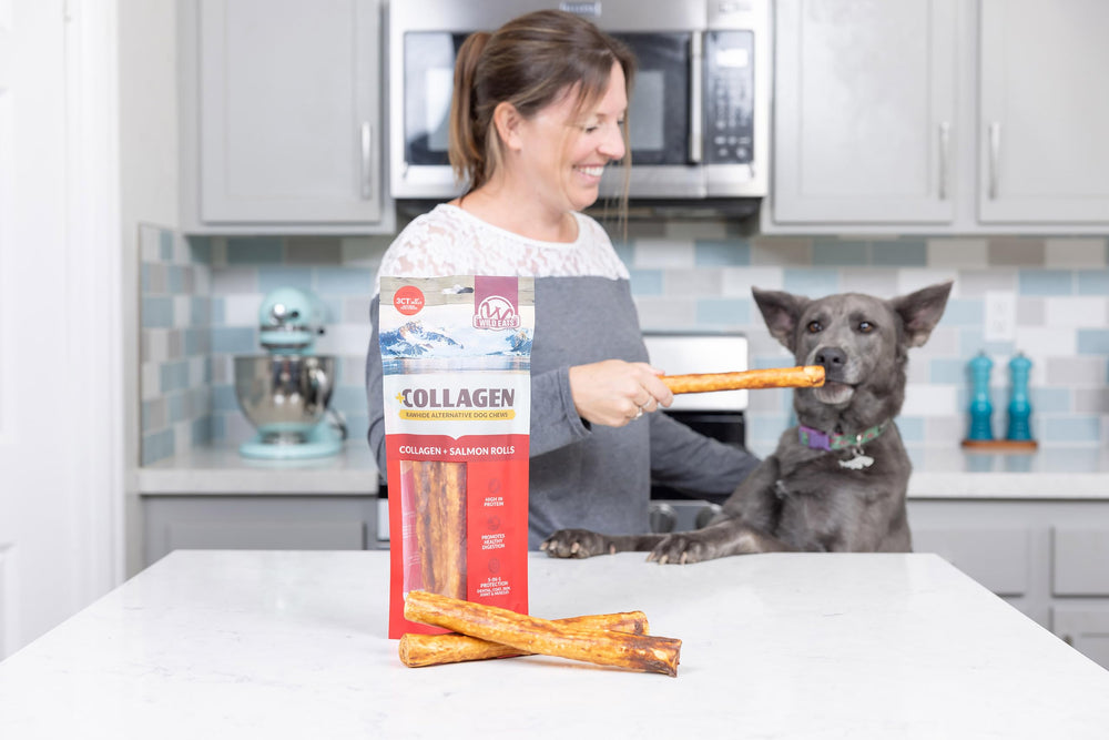 Wild Eats Salmón Retriever Roll 10 pulgadas, adecuado para perros medianos en masticación prolongada
