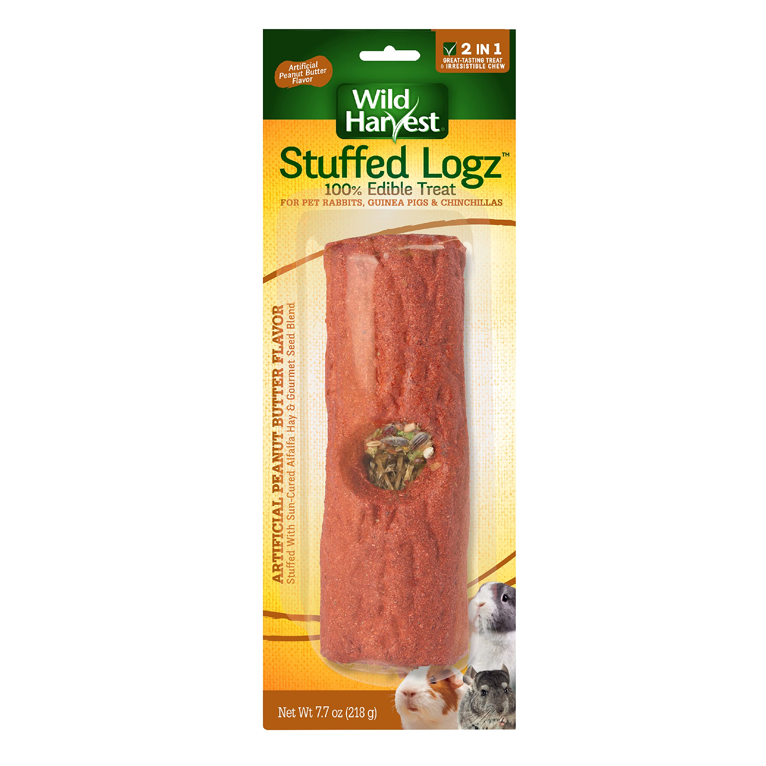 Wild Harvest Logz uso diario, entretenimiento seguro para mascotas pequeñas.