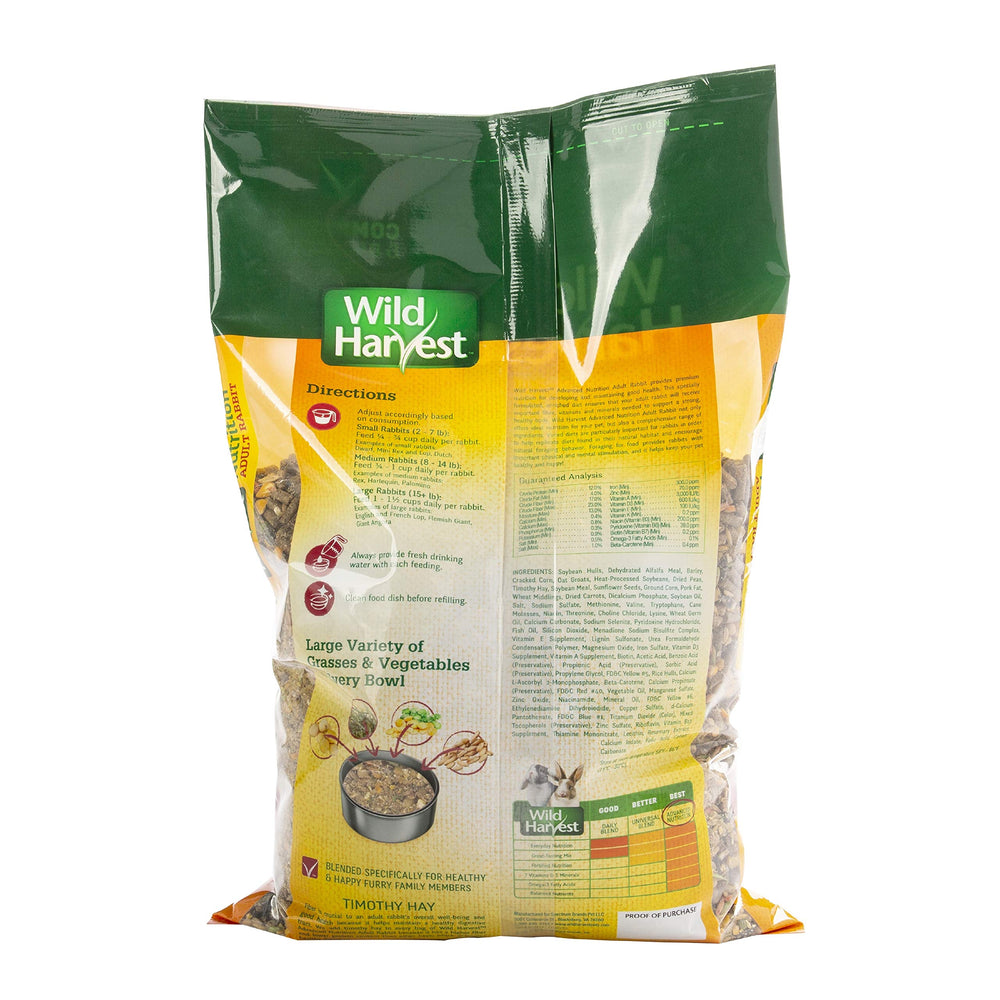 Wild Harvest variedad de vegetales y hierbas para conejo adulto mejora diversidad en la dieta.