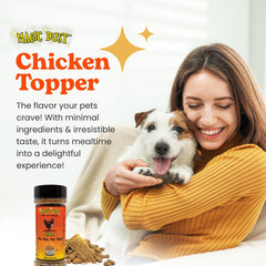 Mejora la experiencia de comida de perros y gatos con Magic Dust de Wild Meadow Farms.