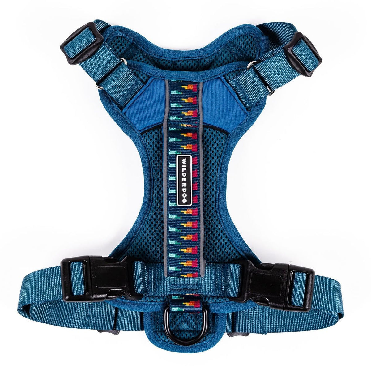Arnés Wilderdog ligero azul pacífico para paseos cómodos.