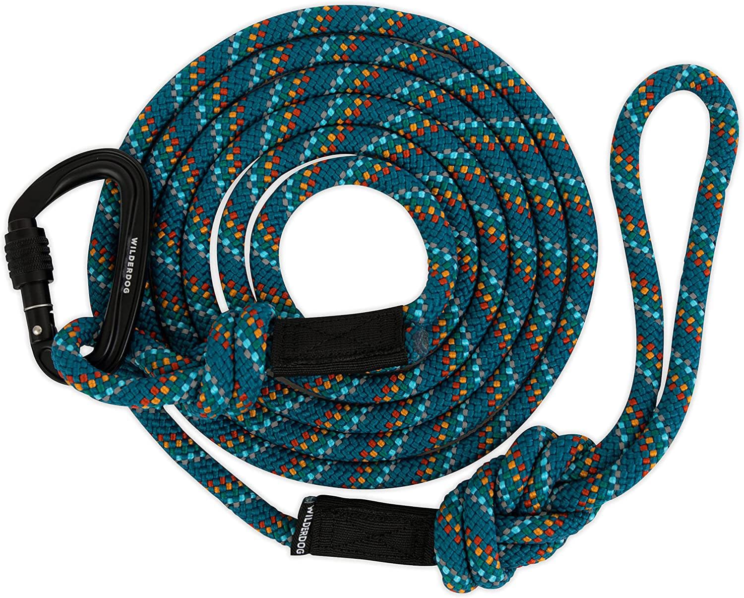 Wilderdog correa de cuerda de 5 ft en azul pacífico para paseos seguros