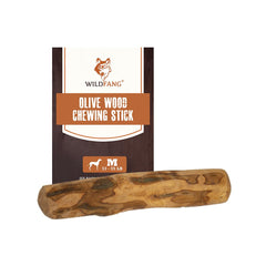Bâtonnet Wildfang en bois d’olivier, petit format, favorise une mastication saine.