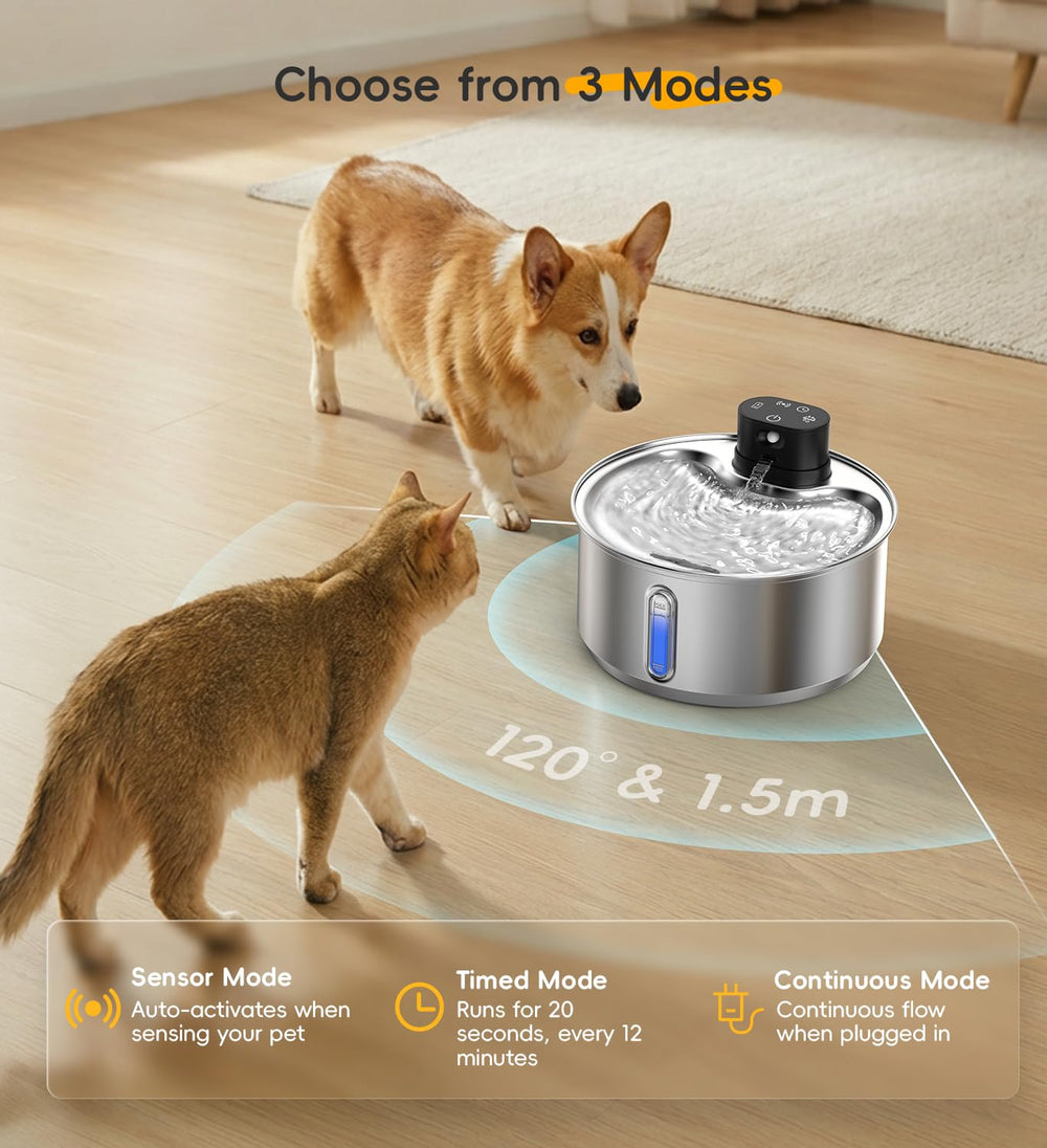 Bebedero con sensor de proximidad WILKIEE para estimular la bebida.