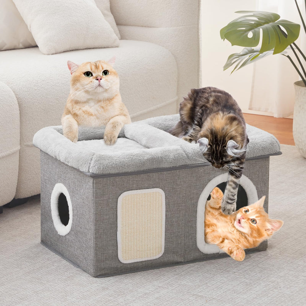 Cueva plegable WINDRACING para gatos, entrada semioculta, refugio seguro.