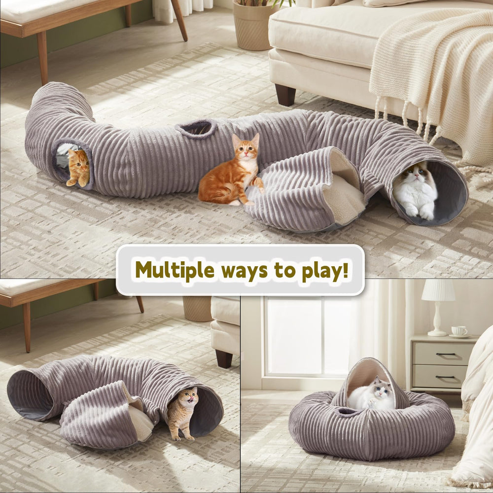 WindRacing tunel rosquilla para gatos, felpa suave para siestas.