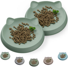 Wingcases tazones para gatos, diseño blando y poco profundo para evitar estrés de bigotes.