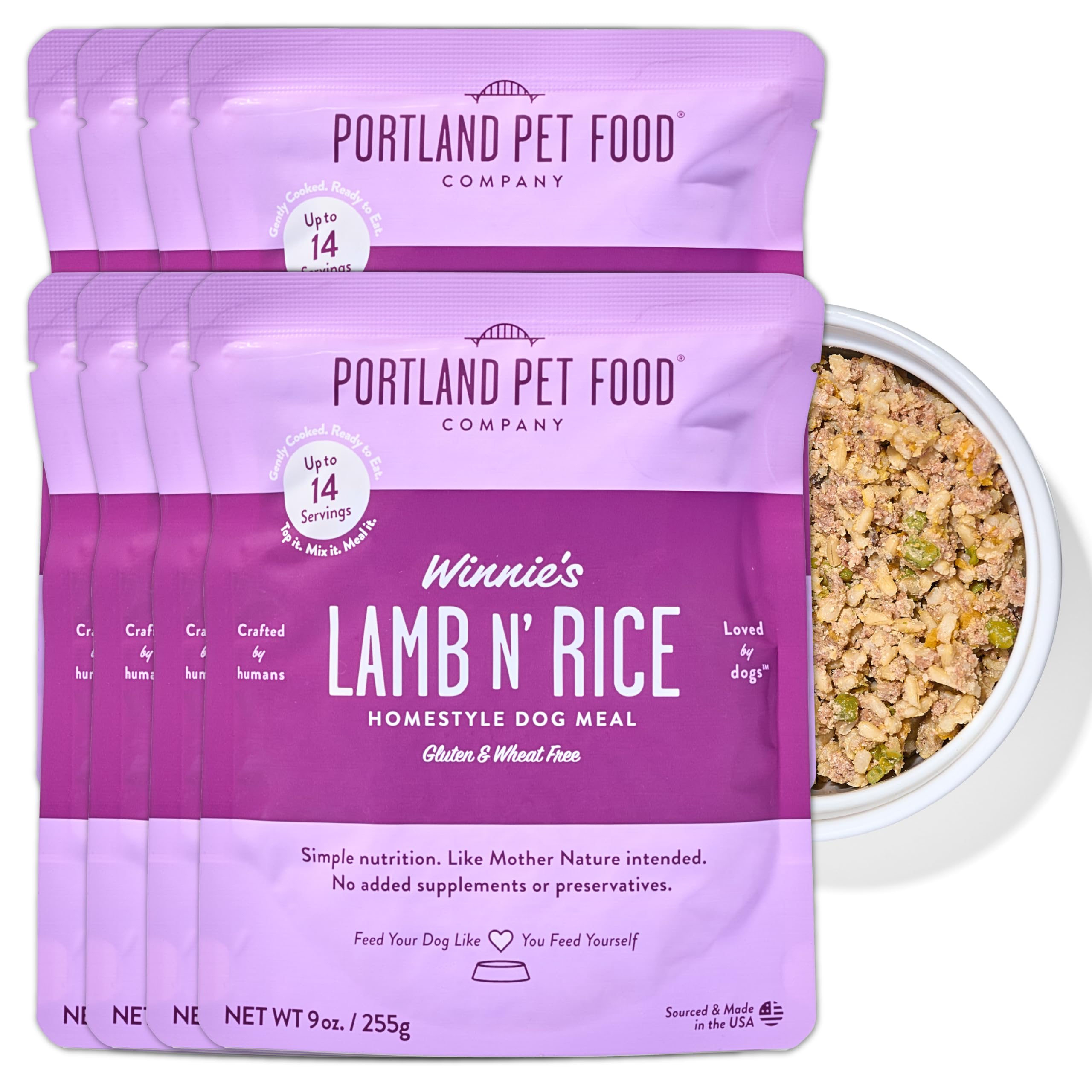 Winnie's Cordero y Arroz: empaque para microondas para servir comida húmeda rápidamente