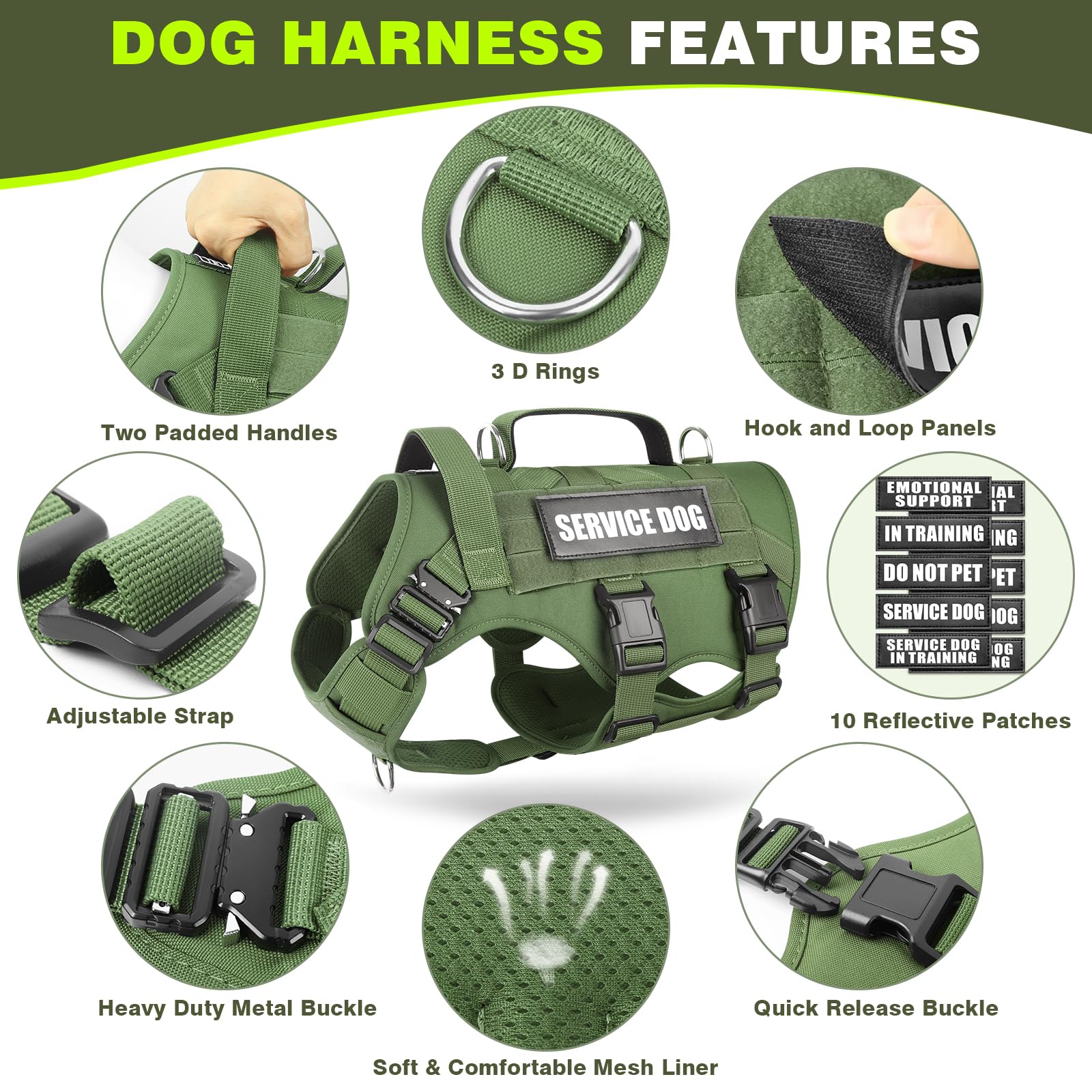 WINSEE mango doble para un control seguro al ayudar al perro